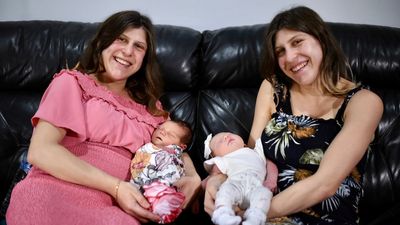 Twin Adelaide sisters give birth to girls just hours apart in 'miracle' pregnancies