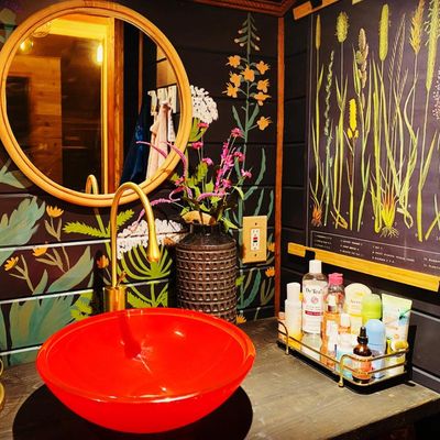 This mum of two built a one-off bathroom using forest wood – and for just £100!