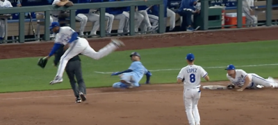 MLB Ump’s Hilarious Reaction After Getting Run Over by Chapman