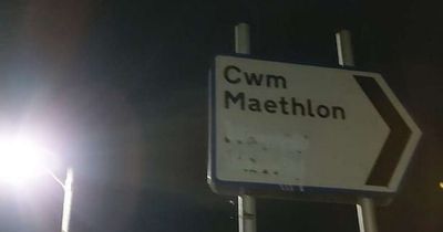 Calls for Welsh-only place name after English name painted over on road sign