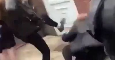 Horrific video shows schoolgirl being kicked as she cowers on floor in 'fight'