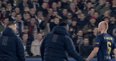 Feyenoord vs Ajax SUSPENDED amid shocking violence as Klaasen injured and Ronald De Boer lets rip