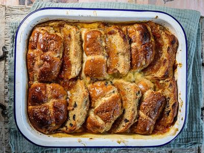 Abundance of hot cross buns? Make this bread and butter pudding