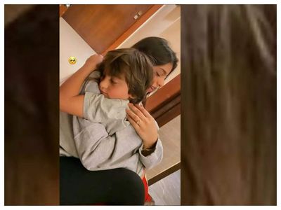 THIS unseen picture of Suhana Khan hugging her baby brother AbRam is too sweet for words