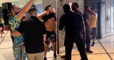 Jorge Masvidal held back by security after backstage altercation with UFC contender