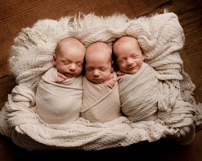 Mum beats 200 million to one odds to welcome identical triplets: ‘I was thinking, I haven’t got three boobs!’