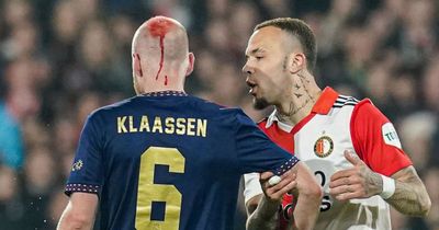 Davy Klaassen suffers shocking injury as ex-Everton midfielder caught up in Feyenoord v Ajax chaos