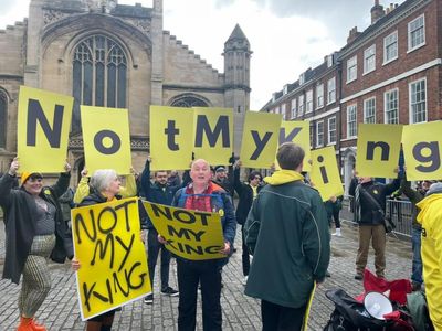 'Not my King!': Clip shows protesters outside York Minster as Charles arrives