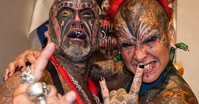 Couple with 91 piercings and tattoos say people think they're from HELL