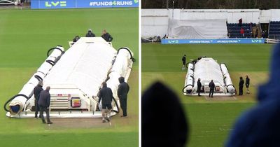 Play suspended as hover cover breaks down on outfield on first day of cricket season