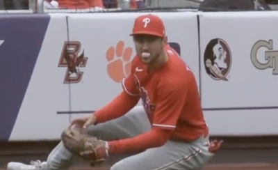 Trea Turner somehow keeping his bubble gum bubble alive while sliding was so slick