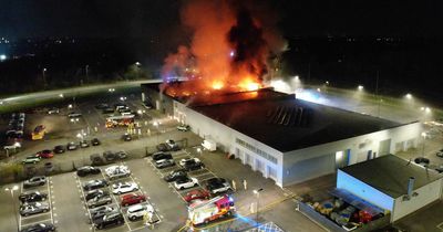 Massive blaze breaks out at Jaguar Land Rover dealership