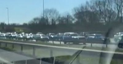 M6 motorway packed with traffic as drivers getaway for Easter Bank Holiday