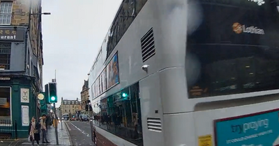 Edinburgh cyclist captures 'dangerous' moment bus overtakes him on busy street