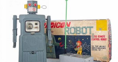 Rare 1950s' toy robot left in loft for decades sells for £8k at auction