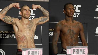 UFC 287 video: Champion Alex Pereira, former champ Israel Adesanya make weight for rematch