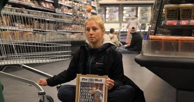 Animal Rebellion activists stage Good Friday protest in the meat aisle at M&S in Newcastle