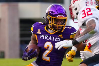 Lions meet with speedy ECU RB Keaton Mitchell on a pre-draft visit