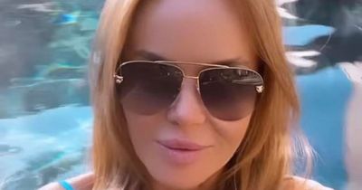 Amanda Holden strips down to bikini for a dip in the pool after causing stir with Ashley Roberts