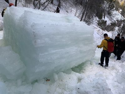 A Utah ice climber was killed by falling ice after saving her friend's life