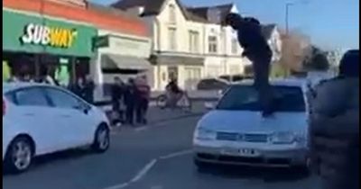 Kids are 'out of control' as yob jumps on woman's car windscreen