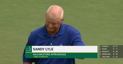 Sandy Lyle has last ever professional golf shot delayed as Masters play halted again