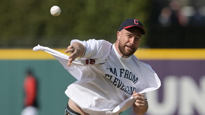 Travis Kelce Threw Out The First Pitch at MLB Game And It Barely Made It Past the Mound