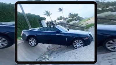 Florida Woman Crashes Rolls-Royce Dawn Through Backyard, Lands On Beach