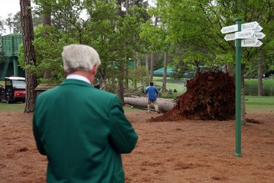 See the photos of the windy weather at the Masters that knocked over trees at Augusta National Golf Club