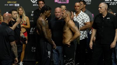 UFC 287 ceremonial weigh-in faceoffs highlights and photo gallery