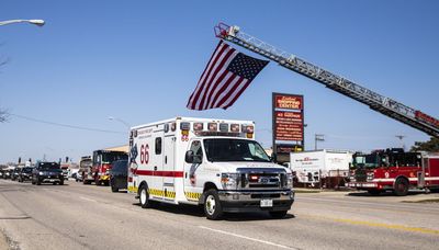 Processions honor 2 Chicago firefighters who died this week as they are taken to funeral homes