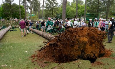 Miraculous escape for spectators as three trees are blown over at Masters