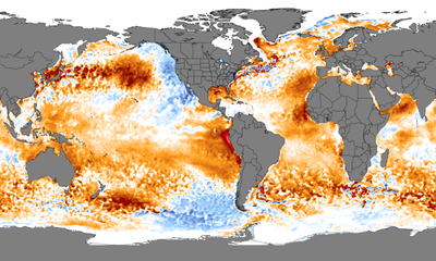 ‘Headed off the charts’: world’s ocean surface temperature hits record high