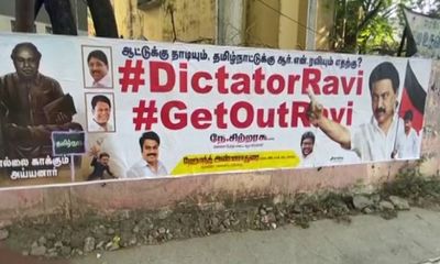 'GetoutRavi' posters appear in Chennai after TN Governor's "Bill is dead" remark