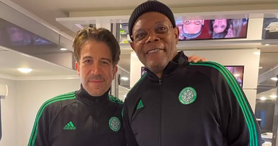 Samuel L Jackson ditches Rangers for Celtic as Hollywood icon flashes famous smile with Gianni Capaldi