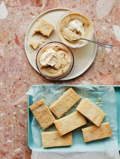 Benjamina Ebuehi’s recipe for butterscotch pots and almond shortbread