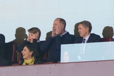 Football fan Prince George joins William to cheer on Aston Villa