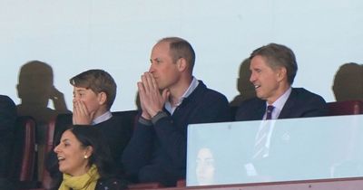 Football mad Prince George spotted with his dad at Villa Park