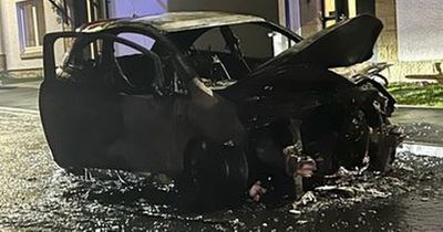 Car bursts into flames on residential Scots street as vehicle reduced to burnt out shell