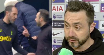 Roberto De Zerbi accuses Tottenham boss Cristian Stellini after fiery touchline clash