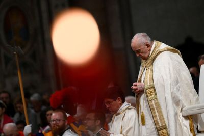 Watch as Pope Francis takes part in Easter Mass at the Vatican