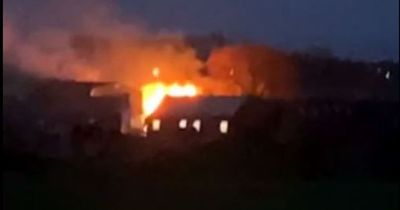 Large emergency service response following barn fire in Greater Manchester