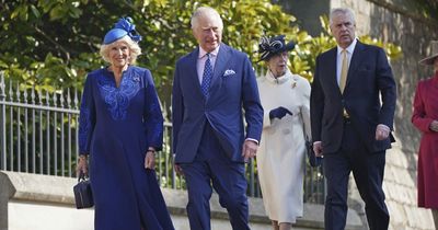 Prince Andrew makes rare appearance just behind King as royals attend Easter service