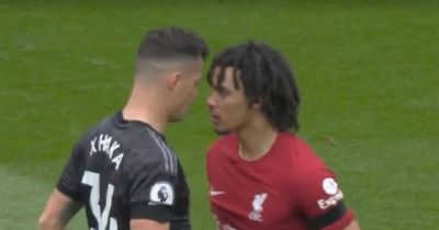 Gary Neville makes Trent Alexander-Arnold observation after feisty Granit Xhaka clash