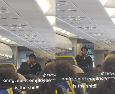 Spirit Airlines flight attendant divides people with quirky announcement about charging for all amenities