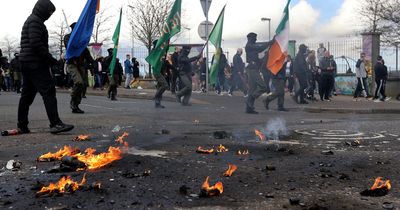 Derry disorder: Police appear to pull back after petrol bombs thrown during republican parade