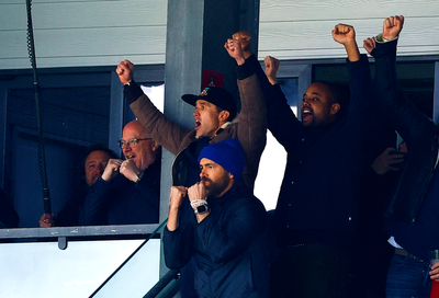 Ryan Reynolds celebrates Ben Foster’s last-gasp penalty save in dramatic Wrexham win
