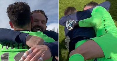 Ben Foster rugby tackled to ground in expletive-ridden celebrations after Wrexham heroics