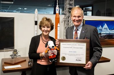 Jean Schulz awarded NASA achievement medal for sending Snoopy to the moon