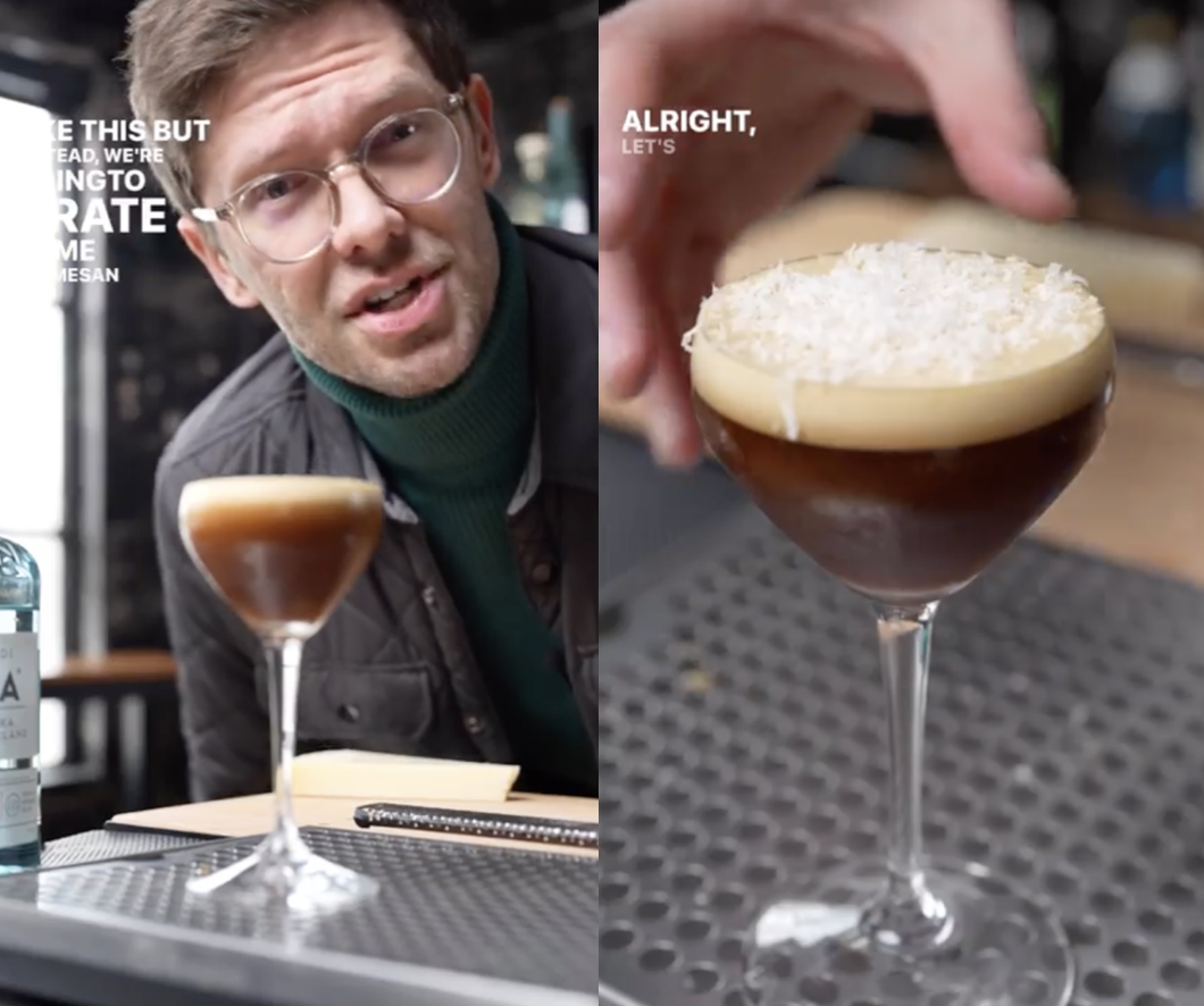 Viral recipe for espresso martini with parmesan cheese…
